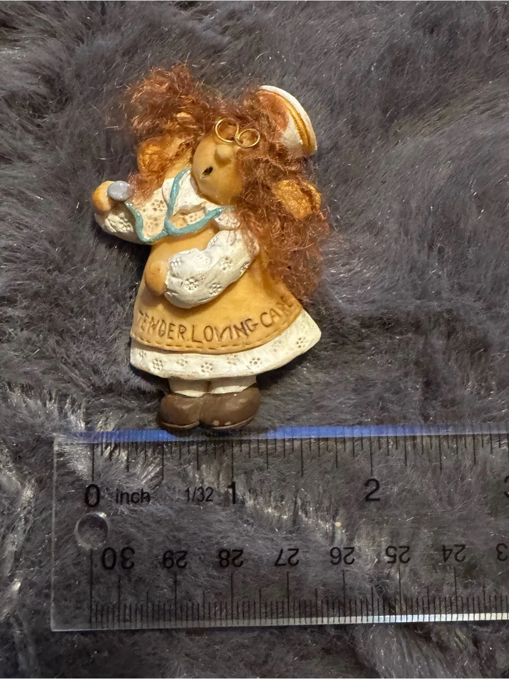Vintage Nurse Brooch Lapel Pin “Tender Loving‎ Care” Whimsical